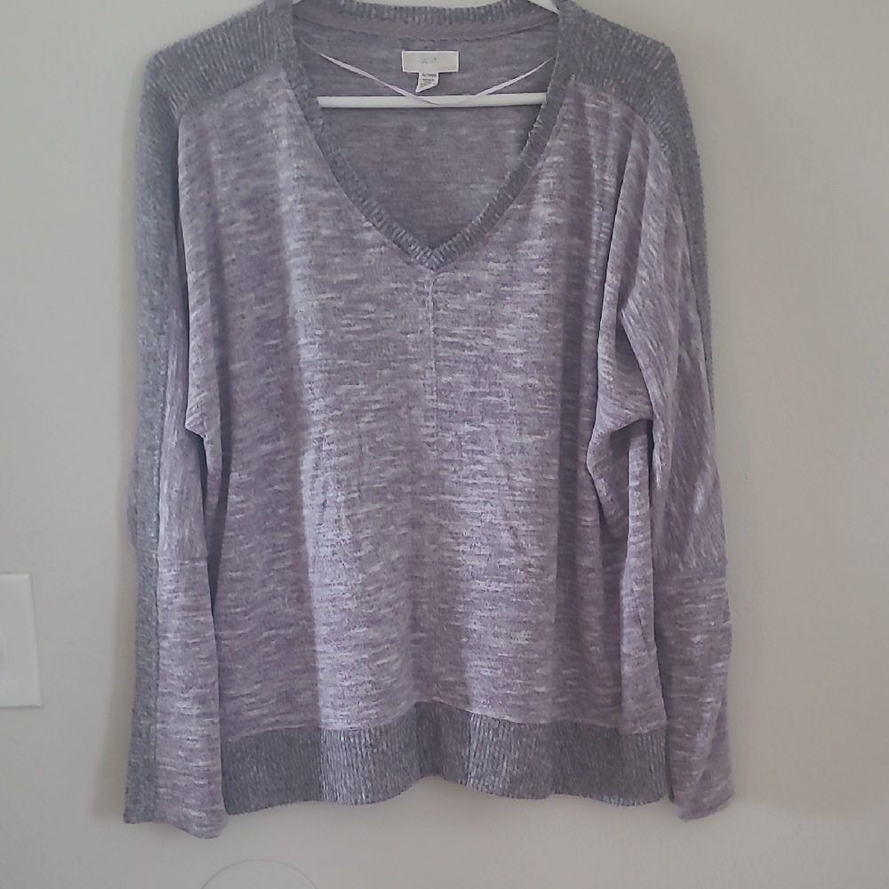 Cupio Lavender and Gray V-Neck Sweater